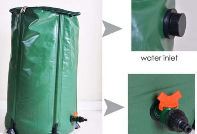 Flexibles zusammenklappbares Wasser-Kolben-Regenfass PVC-100L für Garten-Regenwasser-Kollektor