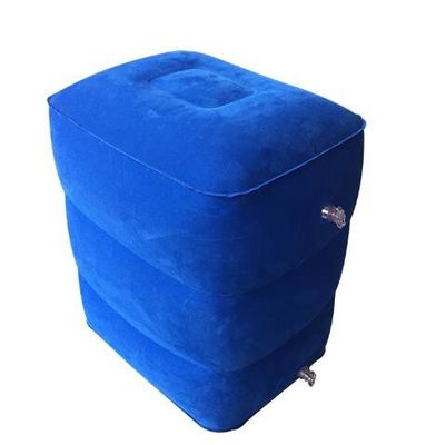 Blaues tragbares aufblasbares Schemel-Kissen PVC und Scharen des Fuß-Kissens
