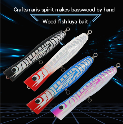 4 haken hölzerne Köder-Höhen der Farbe18cm/80g Wasser-Auswirkungs-Bass Tuna Fishlure Popper Wooden Fishing-Köder mit großer Öffnung