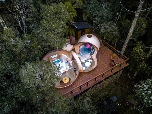 Professionelles Design aufblasbares Blasentent mit Bad Wohnzimmer und Schlafzimmer für Outdoor-Abenteuer